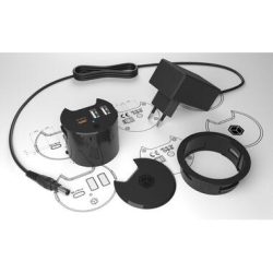 ICY BOX In-Desk USB Hub 60 mm black IB-HUB1407 2x USB-A 10W PD 3.0 & QC 3.0