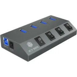 ICY BOX 4 Port Hub & Charger USB 3.0 IB-HUB1405 Aluminium