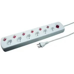 STEFFEN Steckdosenleiste 1,5m 207601216S weiss 6 Stecker
