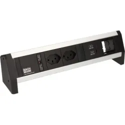 Bachmann Tischsteckdosenleiste DESK 1, 2x T13, 1x USB A/C, 1x Custom