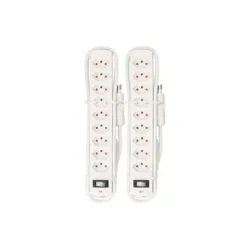 Max Hauri Doppelpack Steckdosenleiste 9 x Typ 13 Safety Line, Weiss