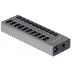 DeLock - 63670 Schnittstellen-Hub USB 3.2 Gen 1 (3.1 Gen 1) Type-B 5000 Mbit/s Grau