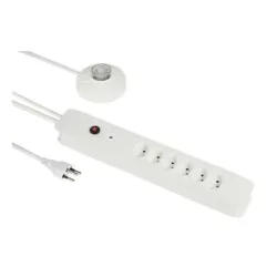 Schönenberger Steckdosenleiste 6 x T13 mit externem Taster, 3 m, Weiss