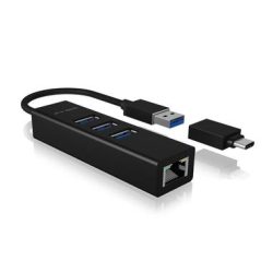 ICY BOX USB Hub & Gigabit Eth. LAN IB-HUB1419-LAN 3x USB-A