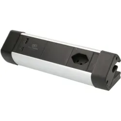 Max Hauri Tischsteckdosenleiste Office Line 1x T13, 1x USB A/C, PD+QC