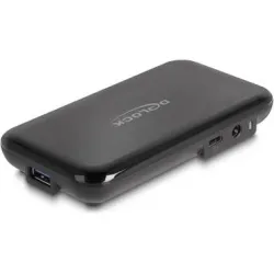 DeLock - 7 Port USB 3.2 Gen 2 Hub mit 4 US, Schwarz