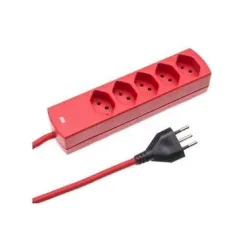 Max Hauri 168138 Steckdosenleiste ohne Schalter Rot CH-Stecker 1 St.