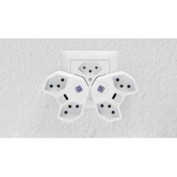 Steffen Mehrfachadapter Manta 2xT13 + 1xUSB-C drehbar 320° weiss