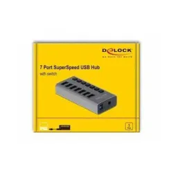 DeLock, DeLock - 63669 Schnittstellen-Hub USB 3.2 Gen 1 (3.1 Gen 1) Type-B 5000 Mbit/s Grau
