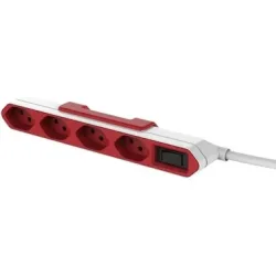 POWERCUBE Socket-rail red/white 66.9121 4x Typ 13 plug