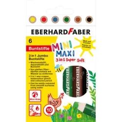 EBERHARD FABER Farbstift Jumbo MiniMaxi 3in1 518905 6 Farben