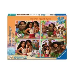 Ravensburger Verlag GmbH, Kinderpuzzle 4x100 Teile - Disney Vaiana 2 - Abenteuer in Ozeanien