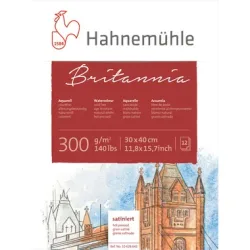 HAHNEMÜHLE Aquarellbl. Britannia 30x40cm 10628642 weiss satiniert, 300g 12 Blatt
