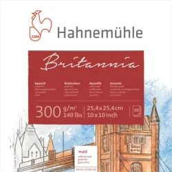 HAHNEMÜHLE Aquarellbl. Britannia 25x25cm 10628330 weiss, 300g 30 Blatt