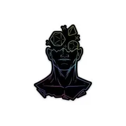 Glass Staff Sticker Holographic Head in the Game Schwarz