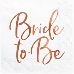 PARTYDECO Servietten 33x33cm SP33-76-019R Bride to be 20 Stück