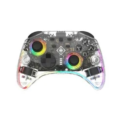 DELTACO Nintendo Switch 2 GAM-198-T RGB Wireless Controller Transparent für 2, Switch, OLED, PC