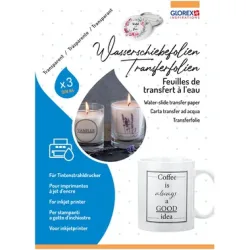 GLOREX Wasserschiebefolie A4 61241701 Inkjet Drucker 3 Blatt
