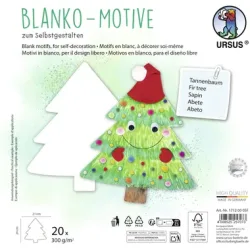 URSUS Kinderbasteln Blanko-Motive Tannenbaum, 20 Blatt
