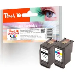 Peach C540 BK 2 Druckerpatronen (bk, col) ersetzt Canon PG-540BK, CL-541C, 5225B006 für z.B. Canon Pixma TS 5150, Canon Pixma TS 5151