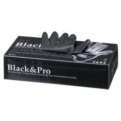 Black&Pro Latexhandschuhe puderfrei schwarz mittel 20er Box