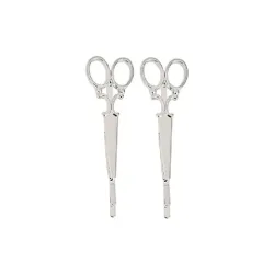 A&A Haarklemmen Schere silber 2er Pack Metall-Look