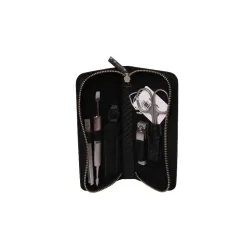 Pfeilring Manicure-Etui schwarz 5-teilig Inox-Füllung mit Nagelknipser