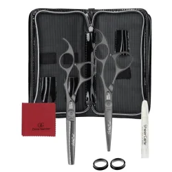 Olivia Garden Silk Cut Set of 2 Matt Black 5,75`` + Effilier EUR