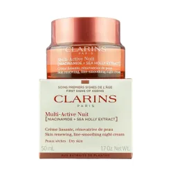 Clarins - Multi-Active Crème Nuit Peaux sèches - Glättende, hauterneuernde Nachtcreme für das Gesicht für trockene Haut, 50 ml