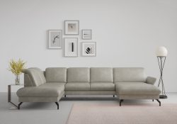 sit&more Wohnlandschaft »Fashion«, wahlweise mit Kopfteilverstellung und Vorziehsitz, motorisch, mit schwarzen Metallfüssen