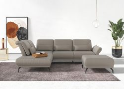 INOSIGN Ecksofa »Coco«, wahlweise mit Sitztiefen, Armteil- und Kopfteilverstellungim Cord, mit Füssen 15 cm hoch