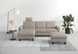 Home affaire Ecksofa »Summer«, mit Recamiere, mit oder ohne Bettfunktion und Bettkasten, Cord-Bezug