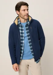 Mans World Fleecejacke hüftlang, figurumspielend, mit Reissverschluss