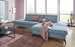 sit&more Ecksofa, Fusshöhe 15 cm, inklusive Sitztiefen-, Armteil- und Kopfteilverstellung