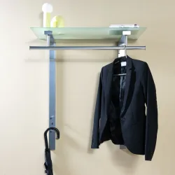Spinder Design Garderobe Hesta Edelstahl Stahl 90 cm - Farbe: Nickel - Material: Stahl/Glas - Garderobe