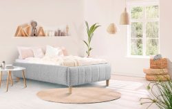andas Polsterbett »Tarje«, Ohne Kopfteil - ideal für Dachschrägen oder Eigengestaltung der Wand am Bett, in 5 Breiten, auch in Überlänge 220 cm, incl. Roll-Lattenrost