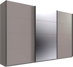 Wimex Kleiderschrank »Mugano, Made in Germany, Lieferung bis in Deine Etage und Stellort«, (wähle Deine Ausstattung: Basic oder Premium!), 3 Schwebetüren, grosse Grössen, mit oder ohne Spiegel, Metallgriffe