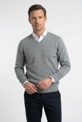 OLYMP V-Ausschnitt-Pullover »OLYMP Strick Casual«, klassischer Strickpullover