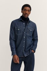 bugatti Jeanshemd »Druckknöpfe« im Modern Fit mit Kent-Kragen und aus Baumwolle