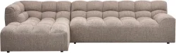 mutoni - Ecksofa Allure links Webstoff grob meliert 324x165, One Size, Braun