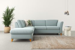 Home affaire Ecksofa »Trelleborg«, Federkern-Polsterung, wahlweise mit Bettfunktion und Stauraum, Kopfstützen optional