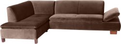 Max Winzer® Ecksofa »Tampere modern, edler Samtvelours Bezug, Mattenoptik im Sitz, bequem«, mit Armlehnverstellung, Ottomane wahlweise rechts oder links, L-Form