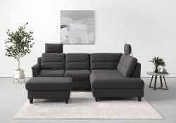 sit&more Ecksofa »Farö«, inklusive Federkern, mit wengefarbenen Füssen, wahlweise mit Bettfunktion und Bettkasten