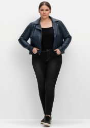 Sheego Lederjacke, ohne Kapuze