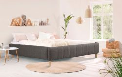 andas Polsterbett »Tarje«, Ohne Kopfteil - ideal für Dachschrägen oder Eigengestaltung der Wand am Bett, in 5 Breiten, auch in Überlänge 220 cm, incl. Roll-Lattenrost