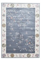 Gino Falcone Teppich »Cherina GF-130«, rechteckig, zartes Blüten Design, mit Bordüre, leichter Glanz, 100 % Viskose