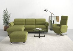sit&more Ecksofa »Grenoble«, inklusive Federkern, wahlweise mit Bettfunktion, Bettkasten, Armteilverstellung und Kopfteilverstellung
