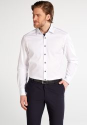 ETERNA LANGARM HEMD MODERN FIT PINPOINT WEISS UNIFARBEN