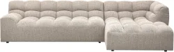 mutoni, mutoni - Ecksofa Allure rechts Webstoff grob natur meliert 324x165, One Size, Beige