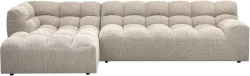 mutoni, mutoni - Ecksofa Allure links Webstoff grob natur meliert 324x165, One Size, Beige